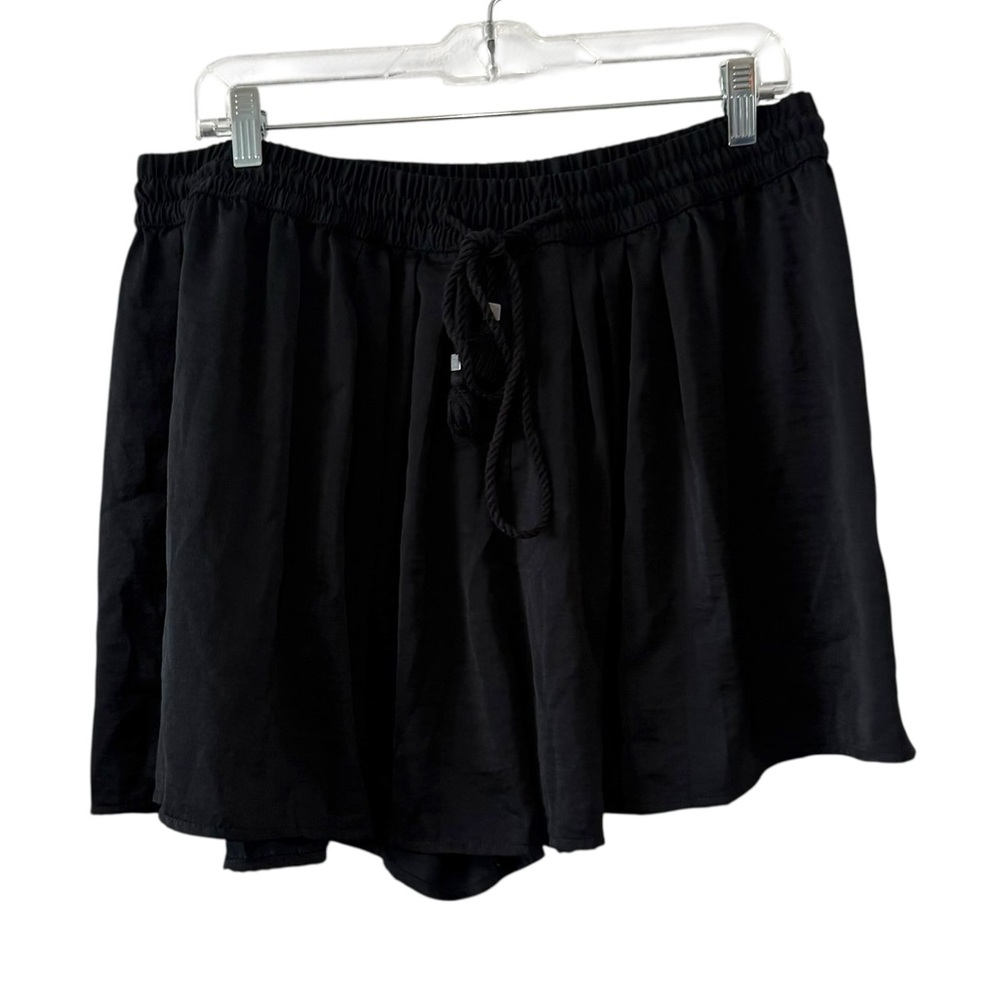 GAP Large Black High Waisted Flowy Drawstring Shorts Elastic Waist Lounge Casual